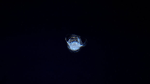 Impact of small space debris on International Space Station.