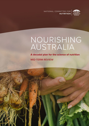 Cover of the Nourishing Australia decadal plan mid-term review