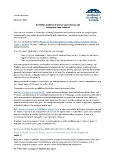 Australian Academy of Science submission on the Inquiry into Clean Indoor Air