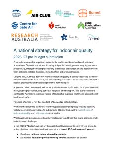 Joint pre-Budget submission: A national strategy for indoor air quality, 2026–7