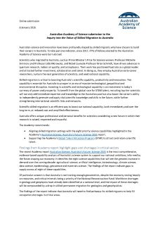 Submission to the Inquiry into the Value of Skilled Migration to Australia