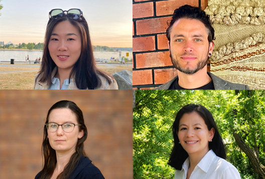 Clockwise from top left: Dr Jing He, Dr Jake Robinson, Dr Rocio Camacho Morales and Dr Jackie Webb. 