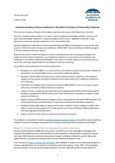 Submission – Productivity in Australia