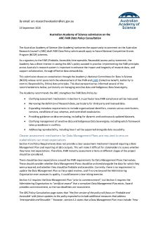 Australian Academy of Science Submission – ARC FAIR Data Policy