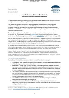 Australian Academy of Science submission to the Joint Select Committee on Artificial Intelligence