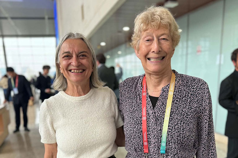 Professor Frances Separovic and Professor Mary Garson smiling 