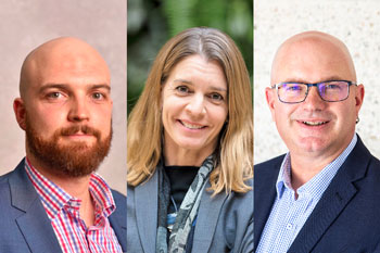 (L to R): Zach Ghirardello, Dr Petra Lundgren and Andrew Hood.