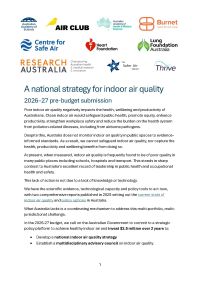 Joint submission—A national strategy for indoor air quality
