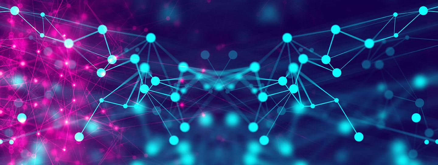 Pinka nd blue network dots